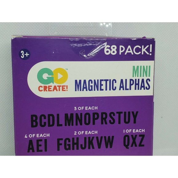 68 Mini Magnetic Alphabet Letters Black 347553 ~ School Home Learning  1.75” Tal - Picture 6 of 7